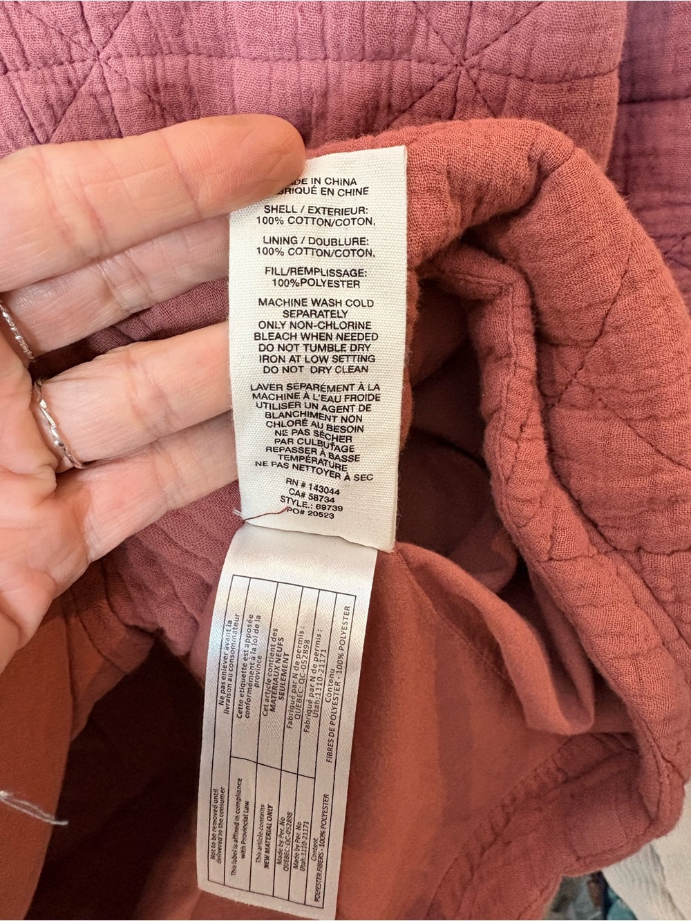 Avec Les Filles Quilted Long quilted farm girl jacket in Dusty Rose - Picture 11 of 16